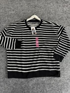 Berkley Jensen Sweater Womens 2XL Crew Neck Sweatshirt XXL Striped Textured N282